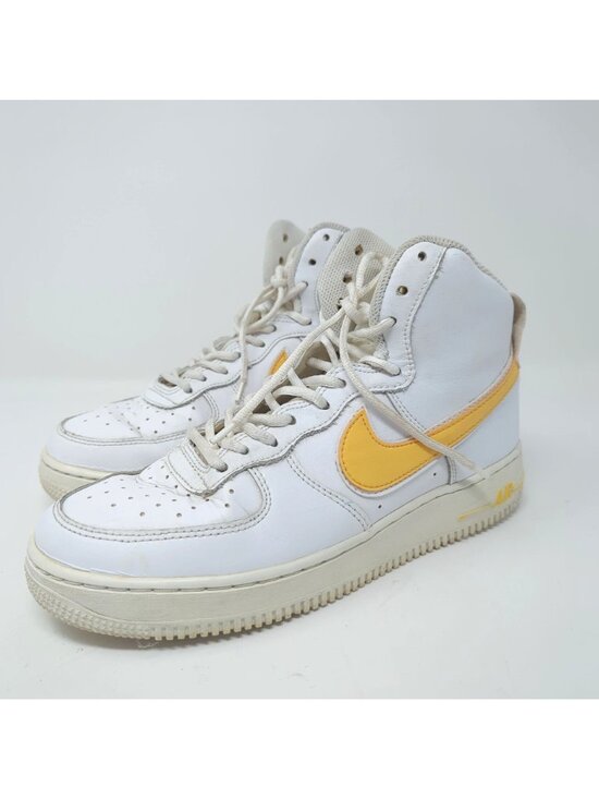 Nike Air Force 1 AF1 White High Top Sneakers 8 Yellow Mens main image 10